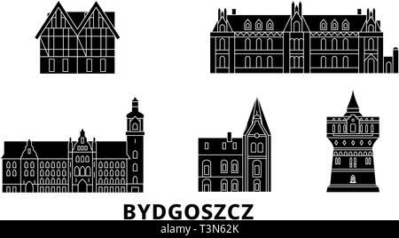 La Pologne, la télévision de Bydgoszcz. skyline voyages Pologne Bydgoszcz, ville noire, symbole d'illustration vectorielle, les sites touristiques, sites naturels. Illustration de Vecteur