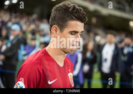 Kogarah, Australie. 10 avr, 2019. Oscar de l'EPOP Shanghai au cours de la Ligue des Champions Groupe H match entre FC Sydney et Shanghai EPOP au stade du Jubilé, Kogarah, Australie, le 10 avril 2019. Photo de Peter Dovgan. Usage éditorial uniquement, licence requise pour un usage commercial. Aucune utilisation de pari, de jeux ou d'un seul club/ligue/dvd publications. Credit : UK Sports Photos Ltd/Alamy Live News Banque D'Images