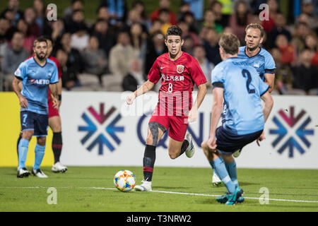 Kogarah, Australie. 10 avr, 2019. Oscar de l'EPOP Shanghai d'attaquer au cours de la Ligue des Champions Groupe H match entre FC Sydney et Shanghai EPOP au stade du Jubilé, Kogarah, Australie, le 10 avril 2019. Photo de Peter Dovgan. Usage éditorial uniquement, licence requise pour un usage commercial. Aucune utilisation de pari, de jeux ou d'un seul club/ligue/dvd publications. Credit : UK Sports Photos Ltd/Alamy Live News Banque D'Images