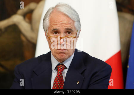 Rome, Italie. Apr 11, 2019. Président du CONI Giovanni Malago' Rome le 11 avril 2019. Palazzo Chigi. Présentation de la 76° édition du Salon International de l'Italie BNL tournoi de tennis. photo di Samantha Zucchi/Insidefoto insidefoto Crédit : srl/Alamy Live News Banque D'Images