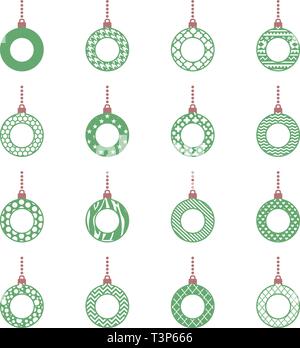 Boules de Noël Collection Vector monogramme Illustration de Vecteur