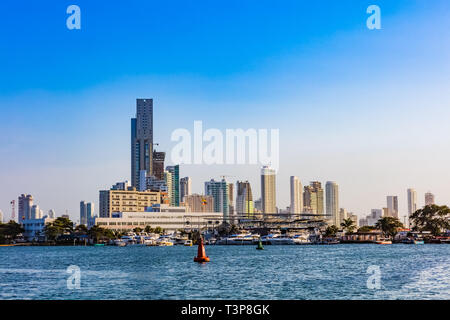 Skyline marina Bocagrande Cartagena de los indias ville Bolivar en Colombie Amérique du Sud Banque D'Images