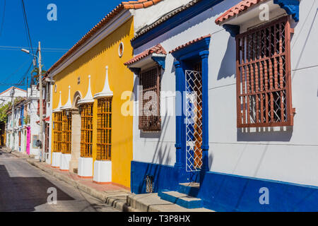 Ses rues colorées de Getsemani aera de Cartagena de los indias Bolivar en Colombie Amérique du Sud Banque D'Images