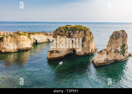 Rouche Rocks à Beyrouth capitale du Liban Moyen Orient Banque D'Images