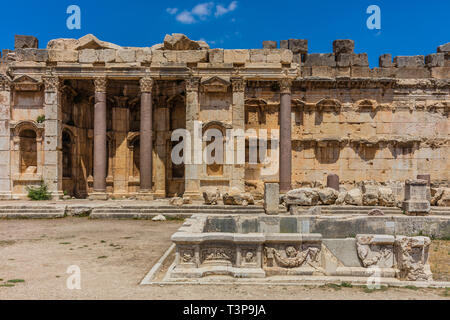 Temple de Jupiter romains ruines de Baalbek, dans la vallée de la Beeka Liban Moyen Orient Banque D'Images