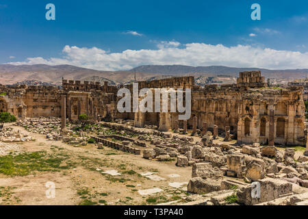 Temple de Jupiter romains ruines de Baalbek, dans la vallée de la Beeka Liban Moyen Orient Banque D'Images