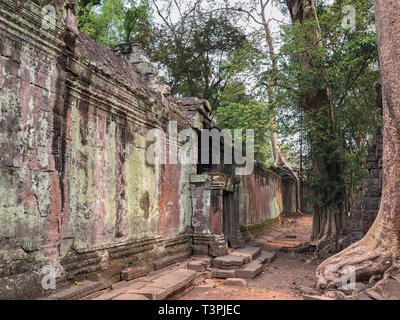 Angkor Cambodge ancien mur de fond des temples et images de voyages exotiques Banque D'Images