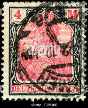 Timbre-poste de l'allemand dans le domaine de la série émise en 1920 Germania Banque D'Images