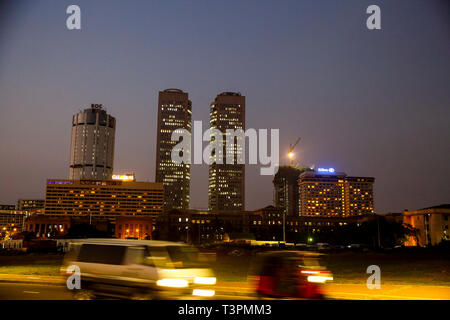 Vue de nuit de la ville de Colombo, Sri Lanka Banque D'Images