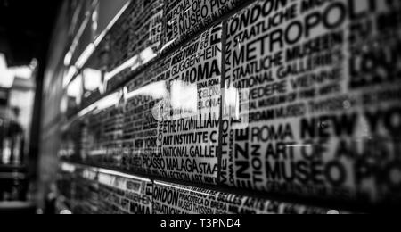 Mur de restaurant noir et blanc parfait pour les affiches ou les menus Banque D'Images