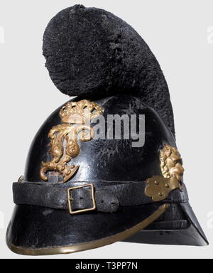 Pare-balles, casques, casque bavarois modèle 1861 pour les soldats de l'infanterie, emblème du roi Louis II, Additional-Rights Clearance-Info-Not-Available- Banque D'Images