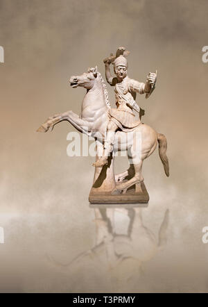 Sculpture en marbre romain d'un guerrier à cheval, un 2ème siècle copie d'annonce à partir d'un original grec du iie siècle av. Hellanistic, inv 6405 original, Naples M Banque D'Images
