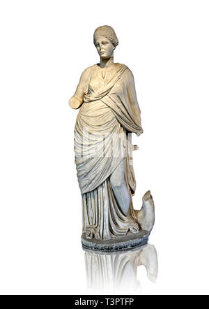 En statue romaine de la Muse de la musique ( Euterpe ) jouant de la lyre. , 2e 100. AD, de Milet (Balat, Soke ). Musée Archéologique d'Istanbul Inv Banque D'Images