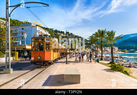 Port de Soller, Majorque, Espagne - 13 octobre 2017 : célèbre tramway Tren de Port de Soller, Palma de Majorque, Espagne Banque D'Images