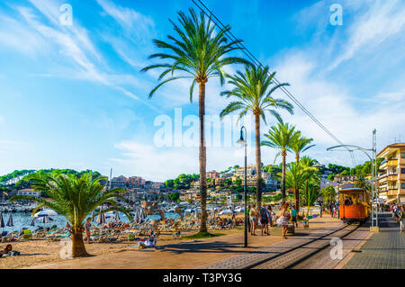 Port de Soller, Majorque, Espagne - 13 octobre 2017 : célèbre tramway Tren de Port de Soller, Palma de Majorque, Espagne Banque D'Images