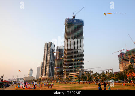 Le Galle Face Green Park à la mer de Colombo, capitale du Sri Lanka. Banque D'Images