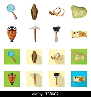 Lens,maman,corne,rock,amphora,pioche,faites défiler,brosse,verre,tusk,Black,artefact, sélection,OUTIL,Egypte,,papyrus,mammouth figure,trésor,creuser,livre,loupe,mort,civilisations,rouleau de balayage,zoom,sarcophage,histoire,articles,musée,attributs,archéologie,historique,recherche,de,bien,Travail,découverte,set,icône,,illustration,collection,isolé,design,graphisme,élément vecteur vecteurs,signer , Illustration de Vecteur