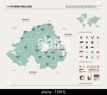 Carte Politique De Lirlande Du Nord à Belfast La Capitale