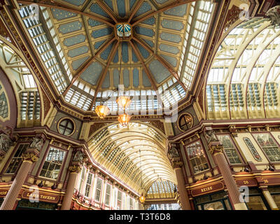 Leadenhall Market, un marché couvert, à Londres, en Angleterre. Banque D'Images