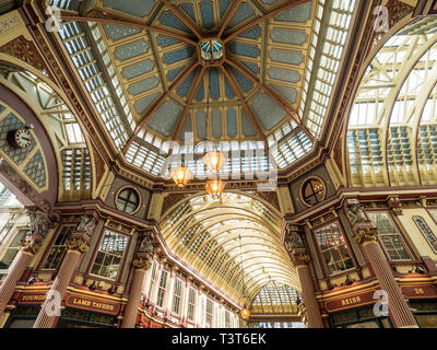 Leadenhall Market, un marché couvert, à Londres, en Angleterre. Banque D'Images