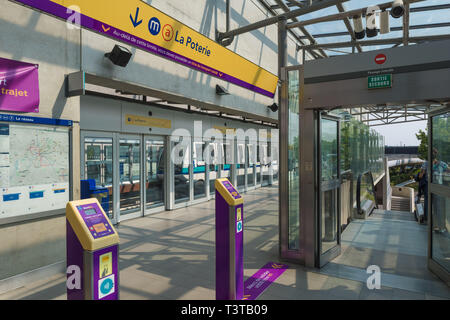 Rennes, VAL-Metro, Station Pontchaillou Banque D'Images