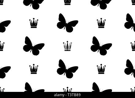 Modèle transparent avec les papillons. Résumé fond avec les papillons. Couronne, accueil VIP, glamour Illustration de Vecteur