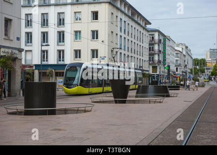 Brest, tramway, rue de Siam Banque D'Images