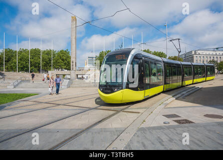 Brest, tramways, Linie A, Place de la Liberté Banque D'Images