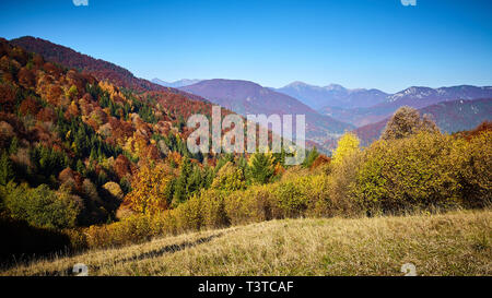 Hubová, la Slovaquie. 14 octobre, 2018.Voir de Malá Fatra prés de la vallée près de Hubová Hlboká ci-dessus, la Slovaquie. Banque D'Images