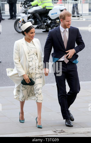 La Reine, accompagnée par d'autres membres de la famille royale, assiste à la Journée du Commonwealth à l'abbaye de Westminster. Comprend : Meghan, duchesse de Sussex, Meghan Markle, prince Harry, duc de Sussex, où : London, Royaume-Uni Quand : 11 Mar 2019 Crédit : John Rainford/WENN Banque D'Images