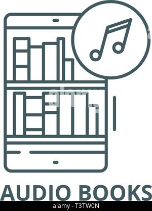 L'icône de la ligne de livres audio, vecteur. Livres audio contours signe, symbole, télévision illustration Illustration de Vecteur