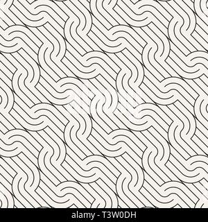 Vector pattern. transparente Ornement géométrique rayures arrondies. L'incliné simple lignes ondulées. Illustration de Vecteur