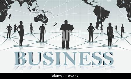 Entreprise - 3D lettres en face de l'image de fond ou d'affaires de Concept Internet Réseau mondial - le rendu 3D Banque D'Images