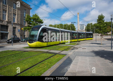 Brest, tramway, rue de Siam Banque D'Images