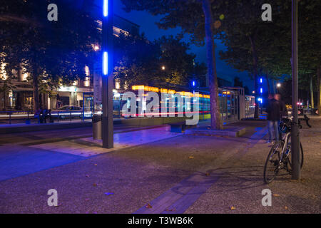 Brest, tramways, Linie A, Place de la Liberté Banque D'Images