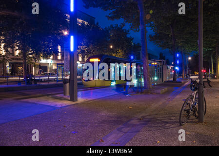 Brest, tramways, Linie A, Place de la Liberté Banque D'Images