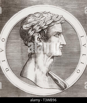 Jules César, 100 BC-44 BC. Dictateur de la République romaine, général, homme politique, auteur de sa propre histoire. Banque D'Images