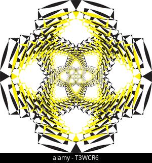 Arabesque jaune noir résumé plusieurs escaliers vue infinie sur fond transparent design graphique Illustration de Vecteur