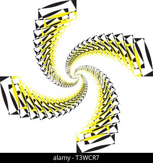 Arabesque jaune noir résumé quatre escaliers vue infinie sur fond transparent design graphique Illustration de Vecteur