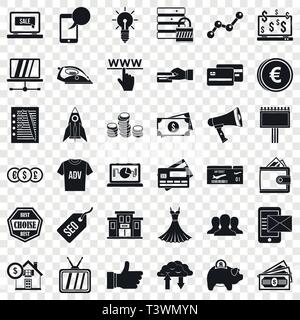 Ecommerce icons set, le style simple Illustration de Vecteur