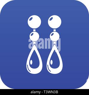 Icône vecteur bleu Pearl Earrings Illustration de Vecteur