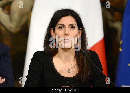 Rome, Italie. Apr 11, 2019. Dans photo Virginie Raggi, maire de Rome : Crédit Photo Agency indépendante/Alamy Live News Banque D'Images