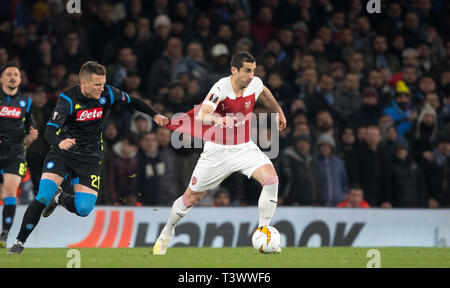 Londres, Royaume-Uni. Apr 11, 2019. Au cours de l'UEFA Europa League match entre Arsenal et S.S.C Napoli à l'Emirates Stadium, Londres, Angleterre le 11 avril 2019. Photo par Andy Rowland. Credit : premier Media Images/Alamy Live News Banque D'Images