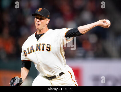 San Francisco, Californie, USA. Apr 11, 2019. Lors d'un match de la MLB entre les Rockies du Colorado et les Giants de San Francisco au parc d'Oracle à San Francisco, Californie. Valerie Shoaps/CSM/Alamy Live News Banque D'Images