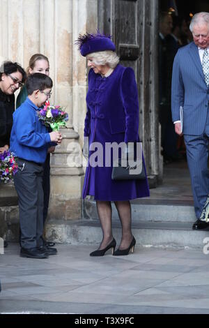 La Reine, accompagnée par d'autres membres de la famille royale, assiste à la Journée du Commonwealth à l'abbaye de Westminster. En vedette : Camilla, Duchesse de Cornwall où : London, Royaume-Uni Quand : 11 Mar 2019 Crédit : John Rainford/WENN Banque D'Images