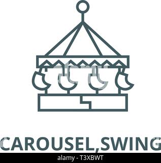 L'icône de la ligne de swing,carrousel, vecteur. Carousel,swing contours signe, symbole, télévision illustration Illustration de Vecteur