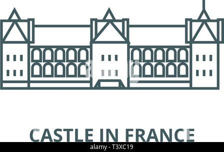 Château de France, l'icône de la ligne de vecteur. Château de france contours signe, symbole, télévision illustration Illustration de Vecteur