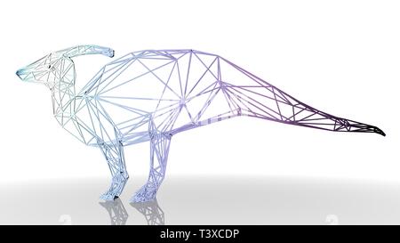 Le rendu 3D d'un animal d'une réflexion artistique isolé sur fond blanc Banque D'Images