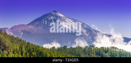 Les télescopes de l'observatoire astronomique d'Izana sur Teide park et Volcan Teide en saison d'hiver, Tenerife, Canaries, Espagne Banque D'Images