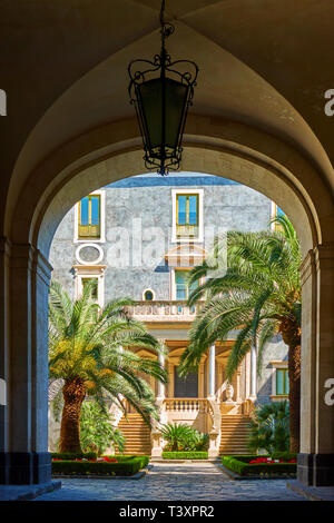 Palace de San Giuliano (Université de Catane) maintenant à Catane, Sicile Île de France Banque D'Images